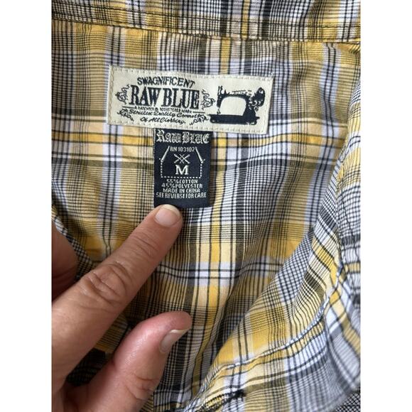 Vintage Cowboy Retro Plaid Shirt Throwback Western Button Down Patches Hipster M - Picture 4 of 13